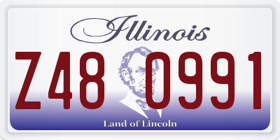 IL license plate Z480991