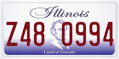 IL license plate Z480994