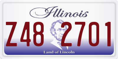 IL license plate Z482701