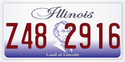 IL license plate Z482916