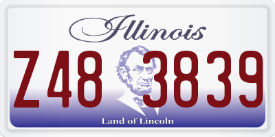 IL license plate Z483839