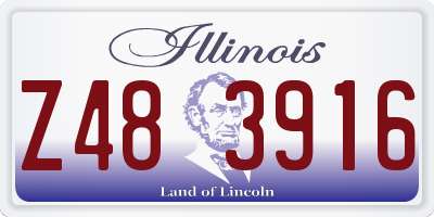 IL license plate Z483916