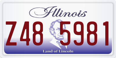 IL license plate Z485981