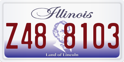 IL license plate Z488103