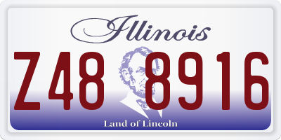 IL license plate Z488916