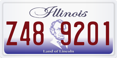 IL license plate Z489201
