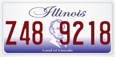 IL license plate Z489218