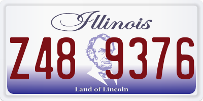 IL license plate Z489376