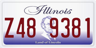 IL license plate Z489381