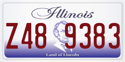 IL license plate Z489383