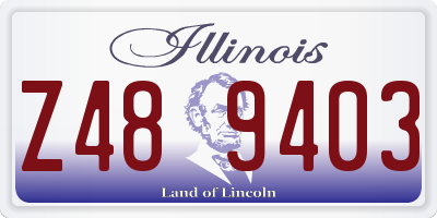 IL license plate Z489403