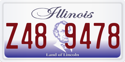 IL license plate Z489478