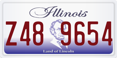 IL license plate Z489654