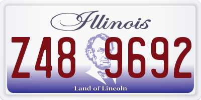 IL license plate Z489692