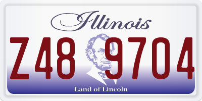 IL license plate Z489704