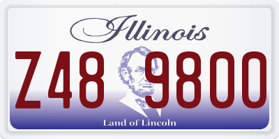 IL license plate Z489800