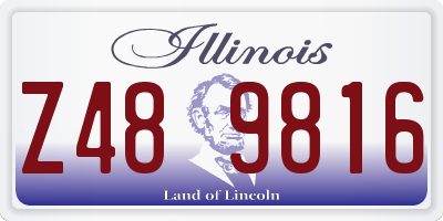 IL license plate Z489816