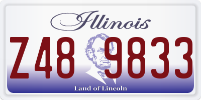 IL license plate Z489833