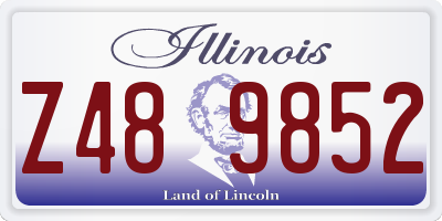 IL license plate Z489852