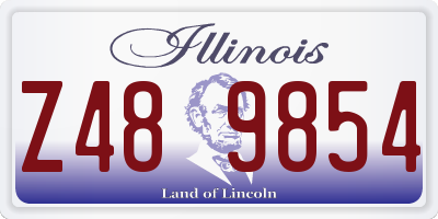 IL license plate Z489854