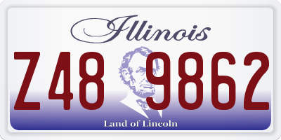 IL license plate Z489862