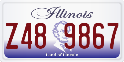 IL license plate Z489867