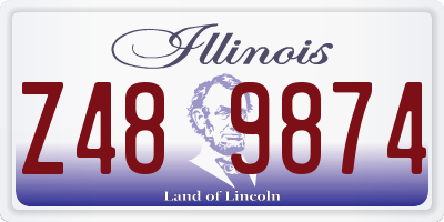 IL license plate Z489874