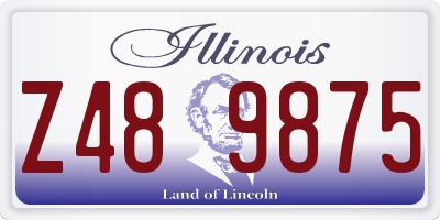 IL license plate Z489875