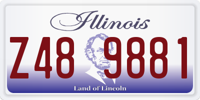 IL license plate Z489881