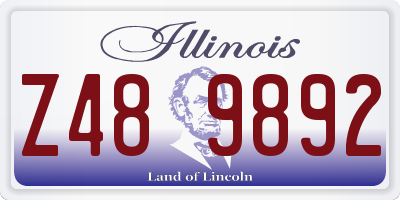 IL license plate Z489892