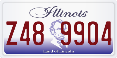IL license plate Z489904