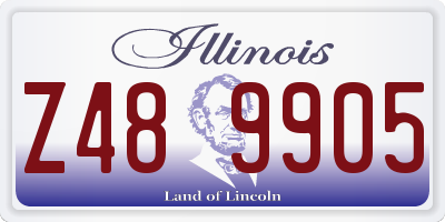 IL license plate Z489905