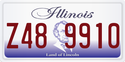 IL license plate Z489910