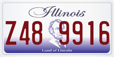 IL license plate Z489916