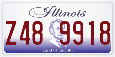 IL license plate Z489918