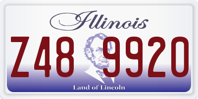 IL license plate Z489920