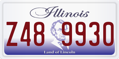 IL license plate Z489930