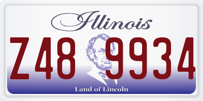 IL license plate Z489934