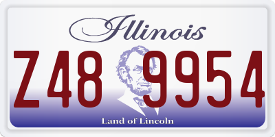 IL license plate Z489954