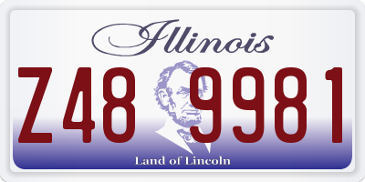 IL license plate Z489981