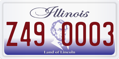 IL license plate Z490003