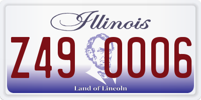 IL license plate Z490006