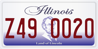 IL license plate Z490020