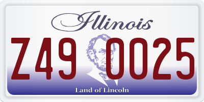 IL license plate Z490025