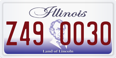 IL license plate Z490030
