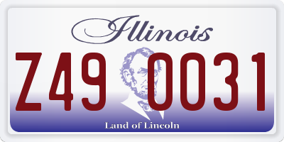 IL license plate Z490031