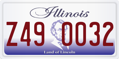 IL license plate Z490032