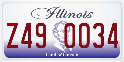 IL license plate Z490034