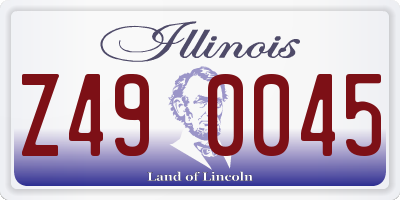 IL license plate Z490045