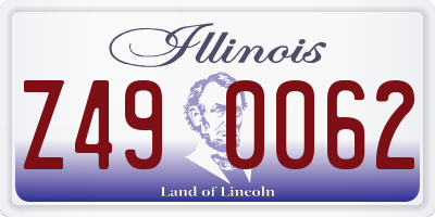 IL license plate Z490062